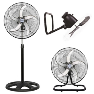 Brentwood Kool Zone F-1831B 3in1 3-Speed 18” Industrial Fan, Black