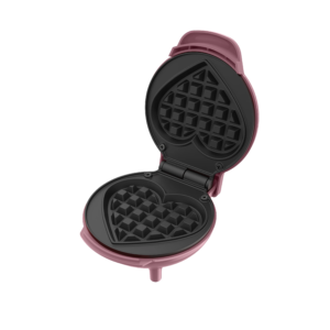 Brentwood TS-2144PK Non-Stick 4” Mini Maker for Waffles, Keto Chaffles, Hash Browns, and More, Heart, Pink