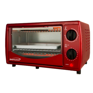 Brentwood TS-345R Stainless Steel 4 Slice Toaster Oven, Ruby Red