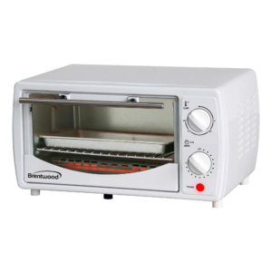 Brentwood TS-345W Stainless Steel 4 Slice Toaster Oven, White
