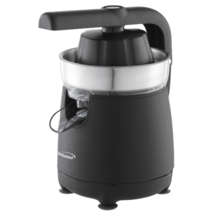 Brentwood J-26BK Powerful Electric Citrus Juicer Orange, Lemon, Lime, and Grapefruit Squeezer, Ergonomic Lever, 2 Cones, Dishwasher Safe Parts, Black
