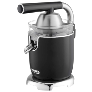 Brentwood J-28BK Powerful 200W Electric Citrus Juicer Orange, Lemon, Lime, and Grapefruit Squeezer, Stainless Steel Lever, 2 Cones, Dishwasher Safe Parts, Black