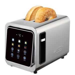 Brentwood TS-228DS Touch Screen 2-Slice Digital Toaster with Extra Wide Slots, 6 Shade Settings, Bagel, Cancel, Defrost, and Reheat Functions, Stainless Steel