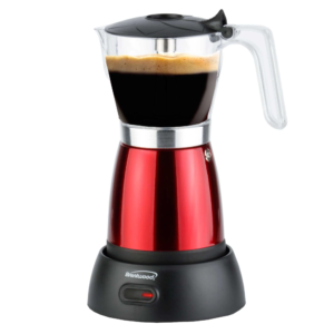 Brentwood TS-119R Cordless Electric Moka Pot Espresso Machine, 6-Servings
