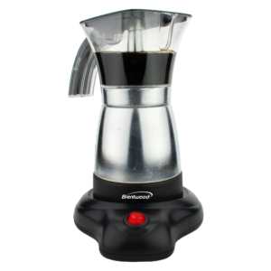 Brentwood TS-118S Cordless Electric Moka Pot Espresso Machine, 6-Servings
