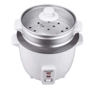 Brentwood TS-180S 8-Cup Uncooked/16-Cup Cooked Rice Cooker and Food Steamer, White
