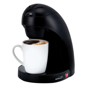 Brentwood TS-112B Single Serve Coffee Maker with Ceramic Mug, Black