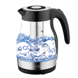 Brentwood KT-1962BK 1.7L Cordless Glass Electric Kettle with Tea Infuser, Black