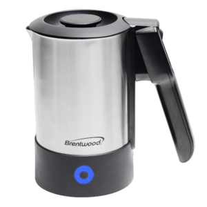 Brentwood KT-1506S 20 Ounce Dual Voltage 110-240v Stainless Steel Electric Travel Kettle